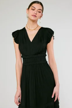 Current Air Sereia Pleated Midi Dress BLACK Best