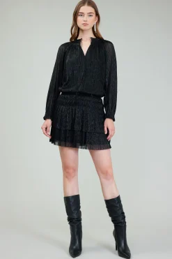 Current Air Shimmering Mini Dress BLACK Discount