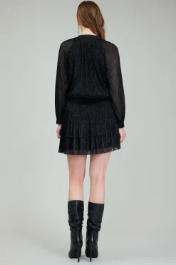 Current Air Shimmering Mini Dress BLACK Discount