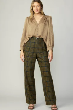 Current Air Shirred Jacquard Blouse BRONZE Online