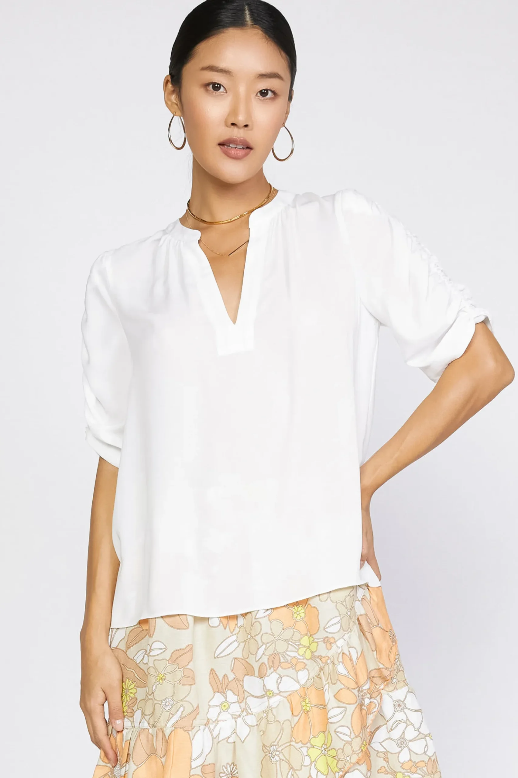 Current Air Shirred Sleeve Blouse OFW Best