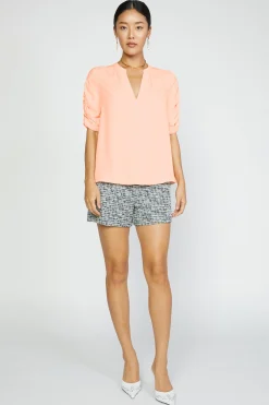 Current Air Shirred Sleeve Blouse NEONPEACH Best