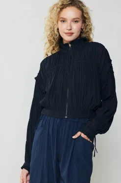 Current Air Shirred Sleeve Jacket BLACK Sale