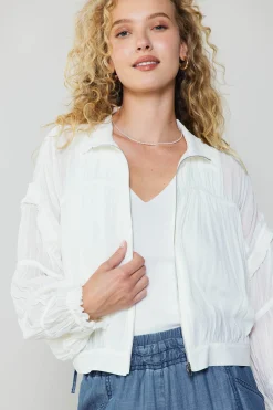 Current Air Shirred Sleeve Jacket CREAMWHITE Fashion