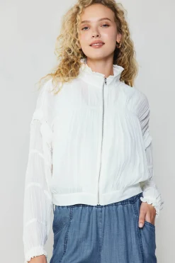 Current Air Shirred Sleeve Jacket CREAMWHITE Fashion