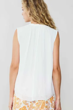 Current Air Shirred Sleeveless Top CREAMWHITE Sale
