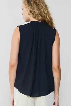 Current Air Shirred Sleeveless Top BLACK Fashion