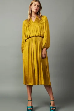 Current Air Shirred Yoke Maxi Dress GOLDENYELLOW Hot