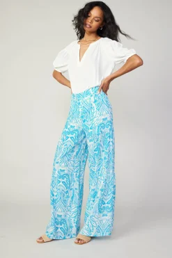 Current Air Short Sleeve Split Neck Blouse OFW Outlet