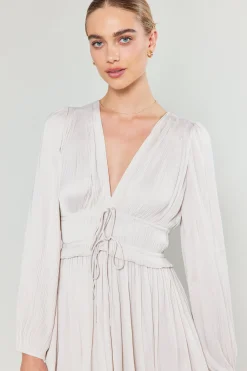 Current Air Sidonie Pleated Maxi Dress ECRU Sale