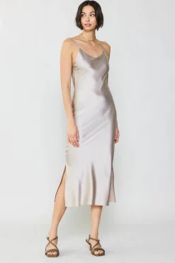 Current Air Silk Bias Midi Dress CHAMPAGNE Discount