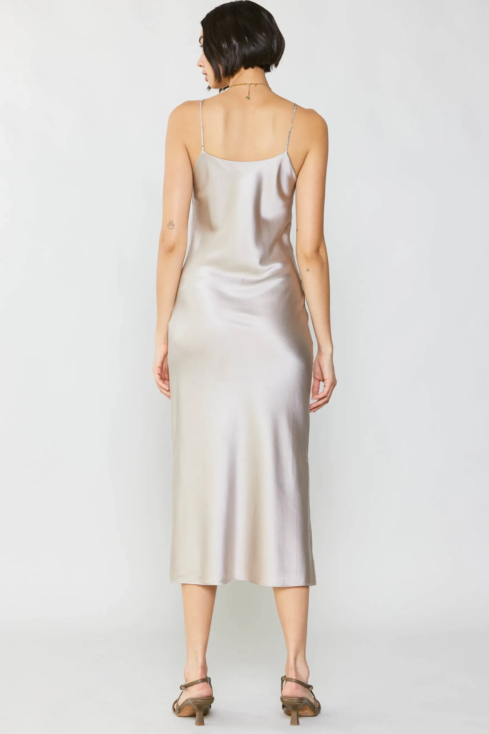 Current Air Silk Bias Midi Dress CHAMPAGNE Discount