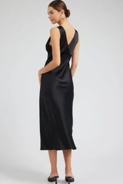 Current Air Silk Sweetheart Maxi Dress BLACK Fashion
