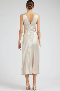 Current Air Silk Sweetheart Maxi Dress CHAMPAGNE Sale