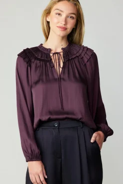 Current Air Smocked Shoulder Blouse MIDNIGHTPLUM Online