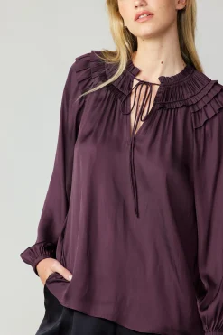 Current Air Smocked Shoulder Blouse MIDNIGHTPLUM Online