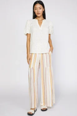 Current Air Smocked Sleeve Top IVORY Hot
