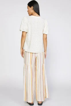 Current Air Smocked Sleeve Top IVORY Hot