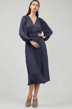 Current Air Smocked Vneck Midi Dress DARKSLATENAVY Outlet