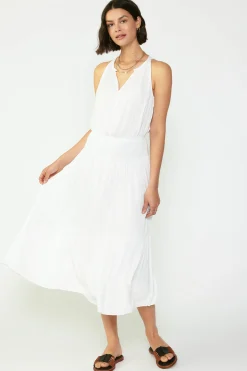 Current Air Smocked Waist Halter Midi Dress OFW Discount