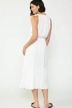 Current Air Smocked Waist Halter Midi Dress OFW Discount