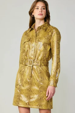 Current Air Snakeskin Shirt Dress SNAKESKINYELLOW Sale