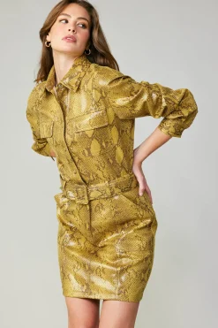 Current Air Snakeskin Shirt Dress SNAKESKINYELLOW Sale