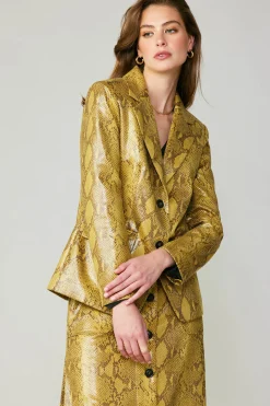 Current Air Snakeskin Welt Pocket Blazer SNAKESKINYELLOW Sale