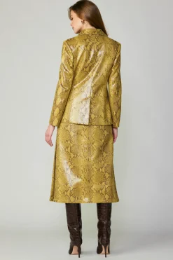 Current Air Snakeskin Welt Pocket Blazer SNAKESKINYELLOW Sale