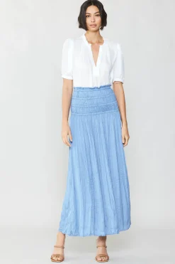 Current Air Soft Crinkle Maxi Skirt PERIWINKLEBLUE Hot
