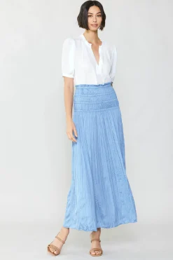 Current Air Soft Crinkle Maxi Skirt PERIWINKLEBLUE Hot