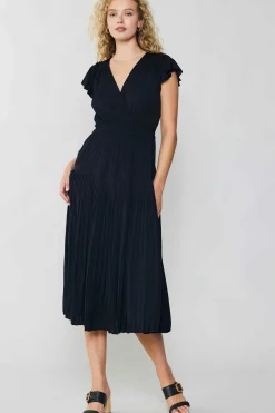 Current Air Sophia Flutter Sleeve Midi Dress BLACK Sale