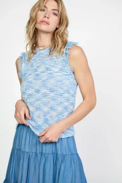 Current Air Space Dyed Sweater Tank BLUE Discount