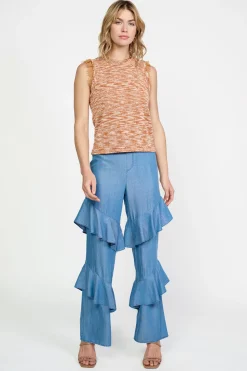 Current Air Space Dyed Sweater Tank RUST New