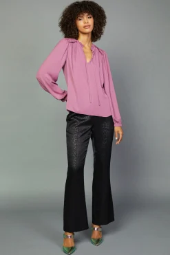 Current Air Split Neck Blouse CHATEAUROSE New