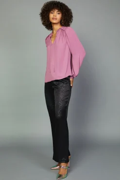 Current Air Split Neck Blouse CHATEAUROSE New