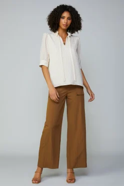 Current Air Striped Structured Sleeve Blouse NATURALSTRIPE Outlet