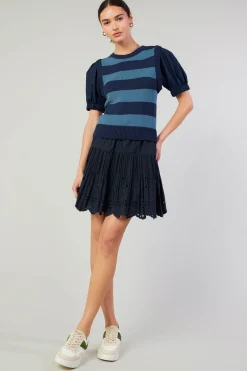 Current Air Striped Sweater Top NAVY Online
