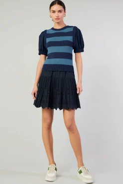 Current Air Striped Sweater Top NAVY Online