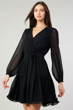 Current Air Surplice Mini Dress BLACK Fashion