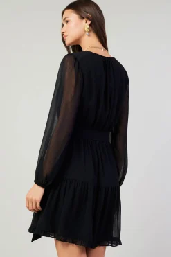 Current Air Surplice Mini Dress BLACK Fashion