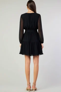 Current Air Surplice Mini Dress BLACK Fashion
