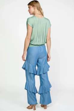 Current Air Surplice Sleeveless Blouse SAGE Outlet