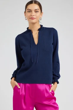Current Air Sweater Style Blouse NAVY Online