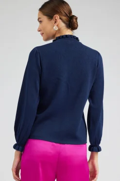 Current Air Sweater Style Blouse NAVY Online