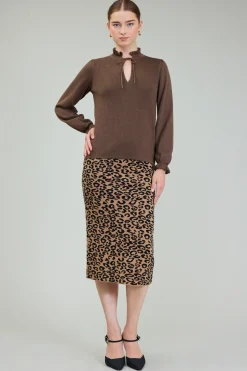 Current Air Sweater Style Blouse BROWN Sale