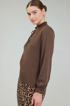Current Air Sweater Style Blouse BROWN Sale