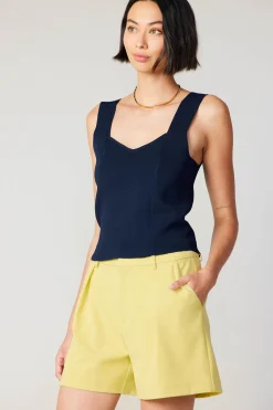 Current Air Sweetheart Knit Tank Top NAVY Fashion
