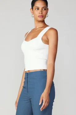 Current Air Sweetheart Knit Tank Top WHITE Sale