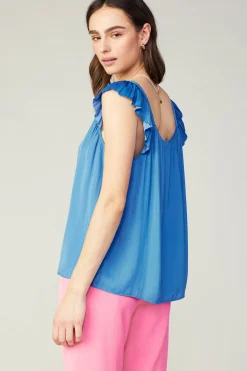 Current Air Sweetheart Neck Tank Top FADEDBLUE Online